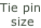 Tie pin  size